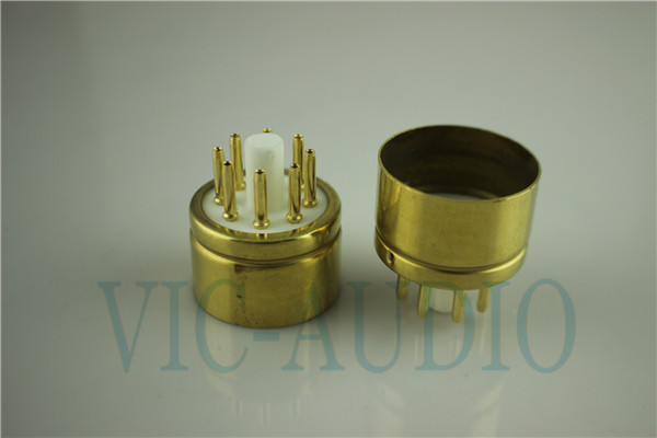  Eight feet electronic tube 6N8-G base ceramic gold-plated header For KT88 6N8 EL34 6P3P tube 